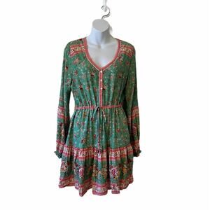 Aly Daly boho chic floral long sleeve dress